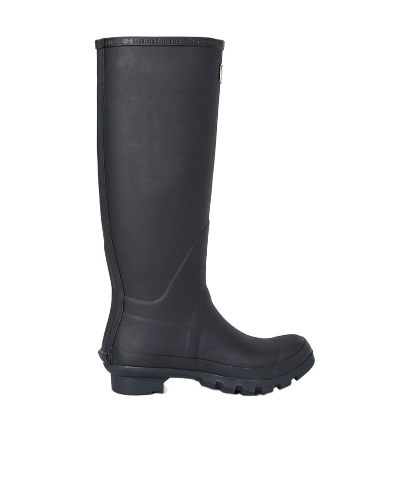 Barbour Logo Tall Rain Boots In Navy Blue