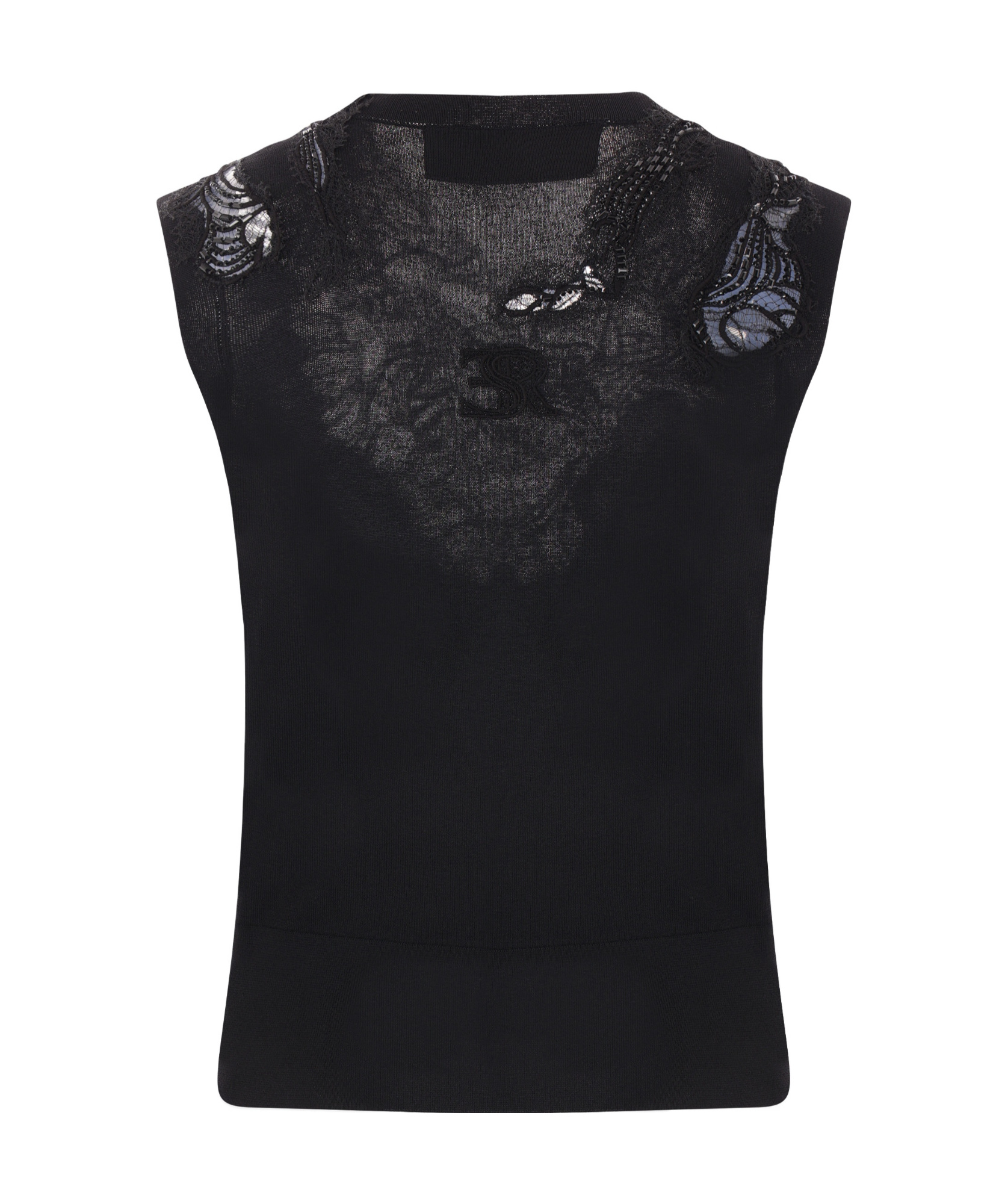 Ermanno Scervino Embroidery Knitted Vest In Black