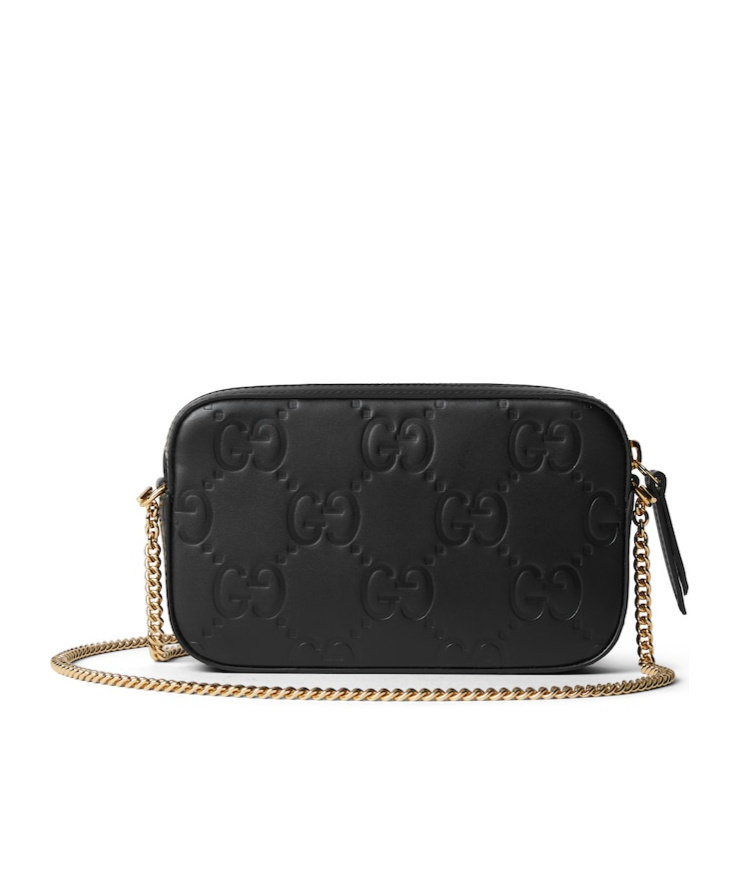 Gucci Gg Black Leather Mini Shorts In Black