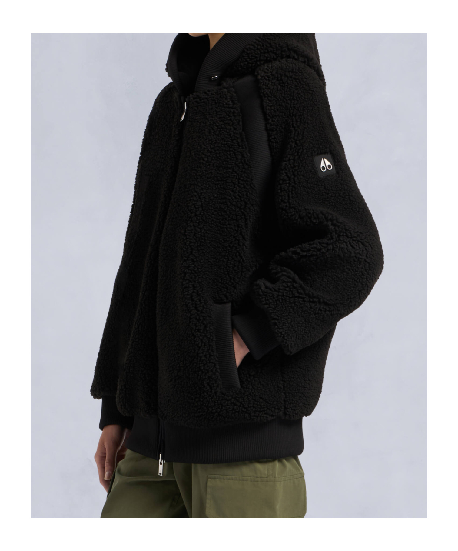Moose Knuckles Holland Sherpa Hoodie In Black