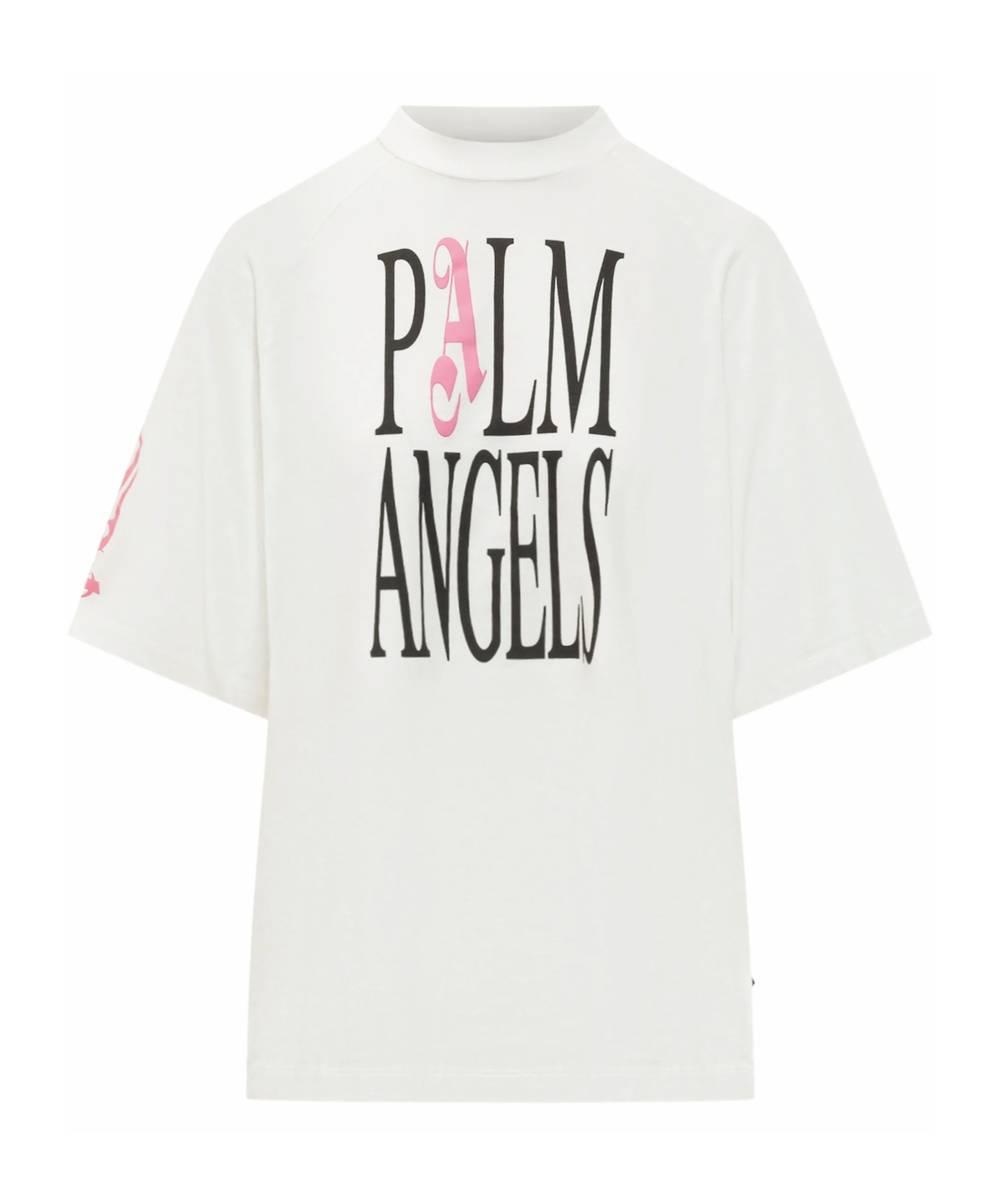 Palm Angels Flame-print Loose Tee In White