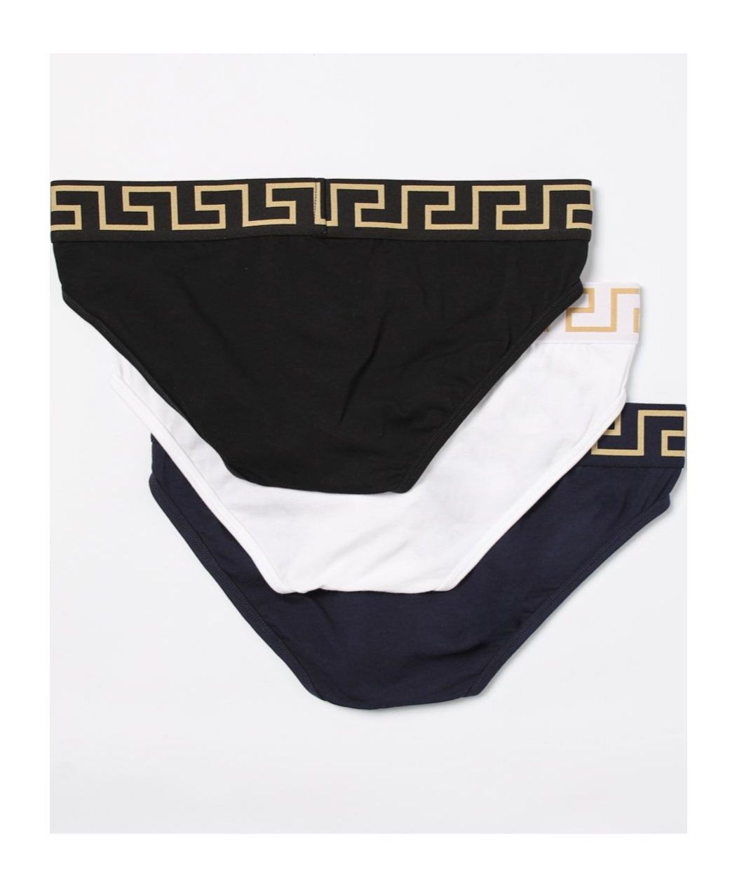 Versace Greca Medusa Head Briefs (set Of Three) In Black