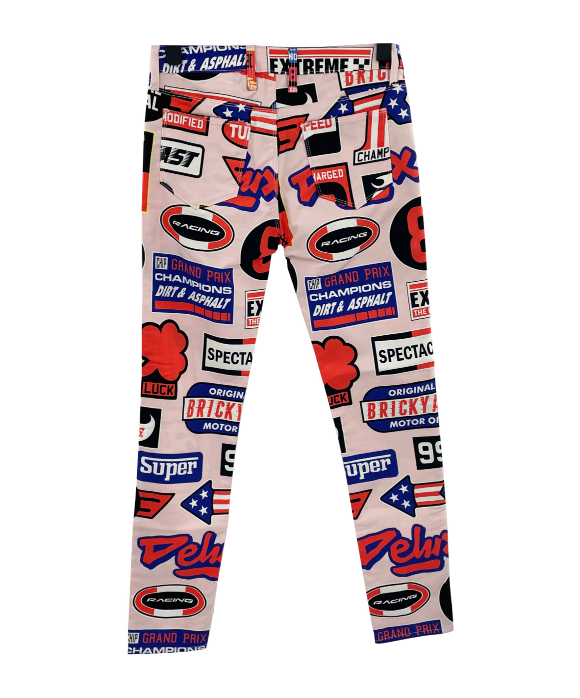 Moschino Printed Denim Trousers In Multicolor