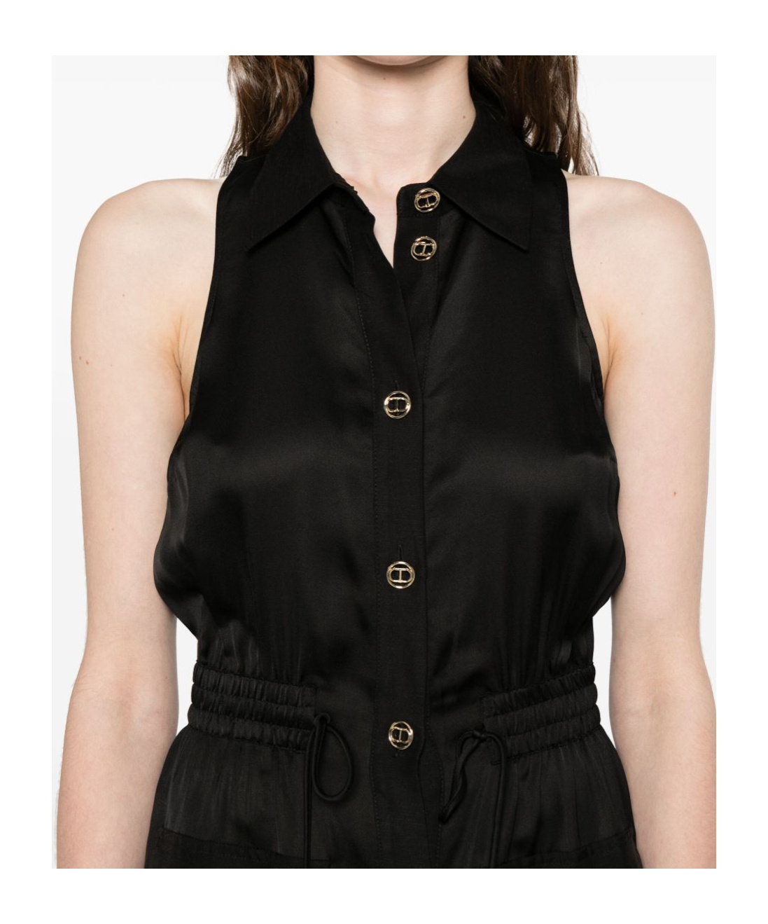 Shop Twinset Logo-engraved Midi Dress