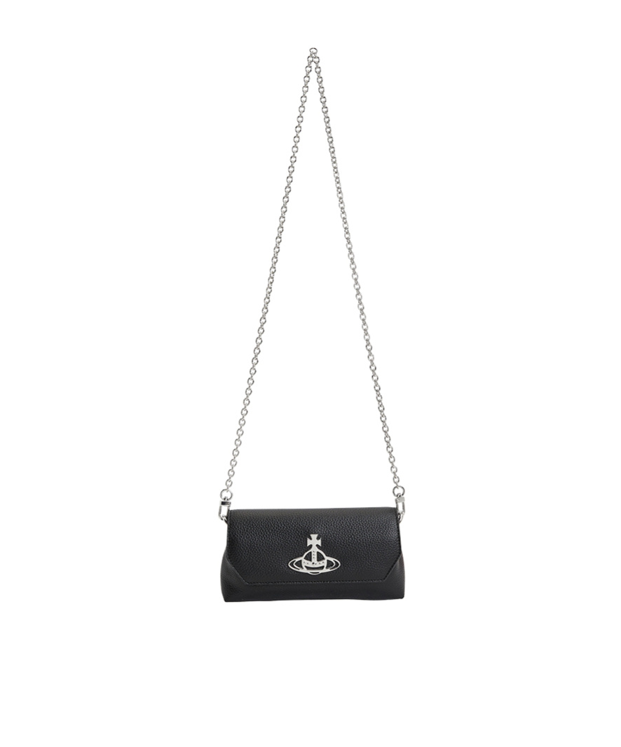 Vivienne Westwood Orb-plaque Clutch Bag In Black