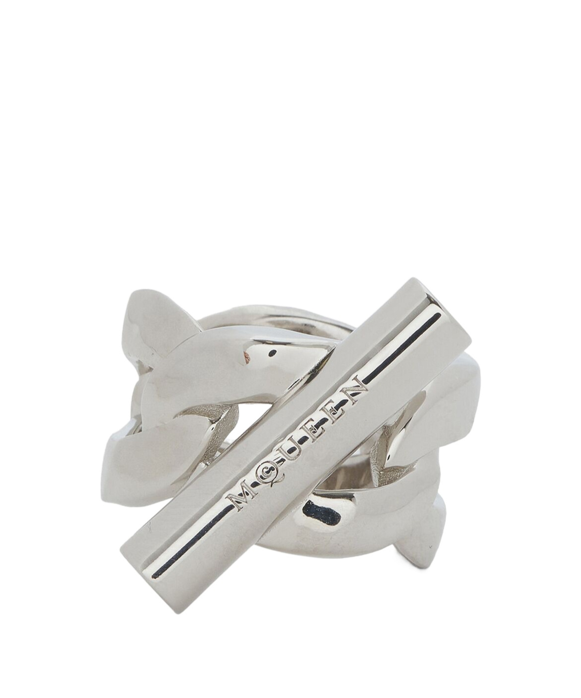 Alexander Mcqueen T-bar Ring In Gray