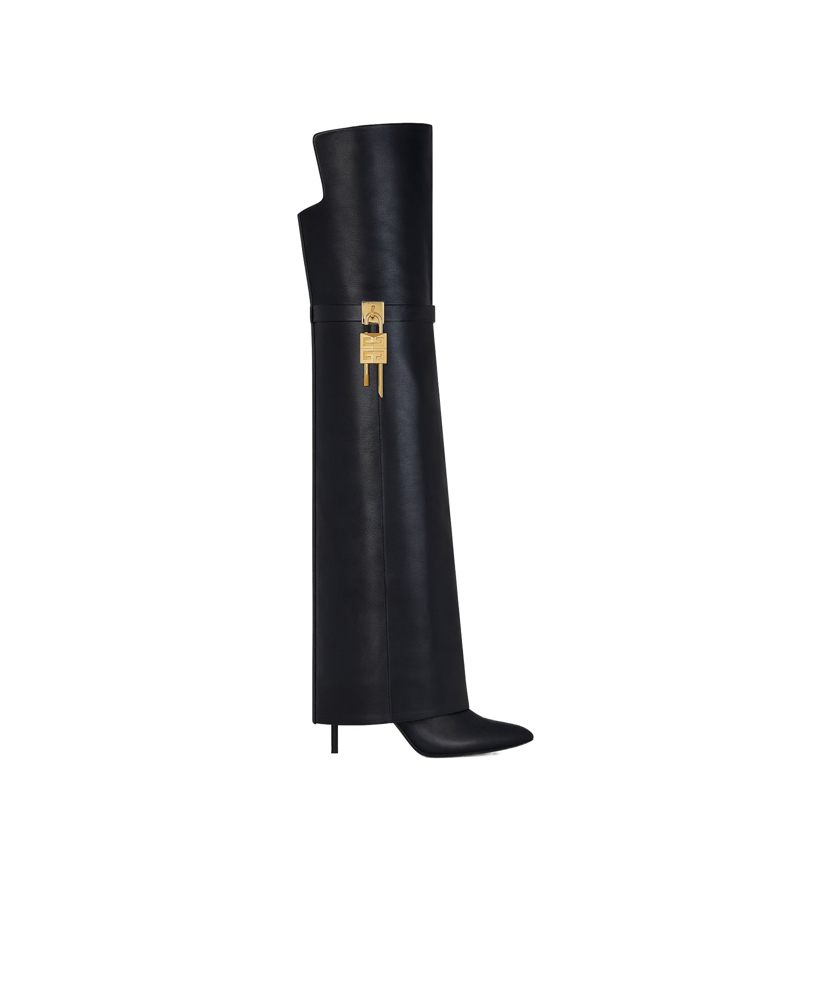 Givenchy Shark Lock Stiletto Over-the-knee Boots In Satin In Black