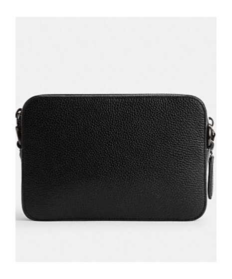 Coach Charter Leather Cross Body Bag In Black