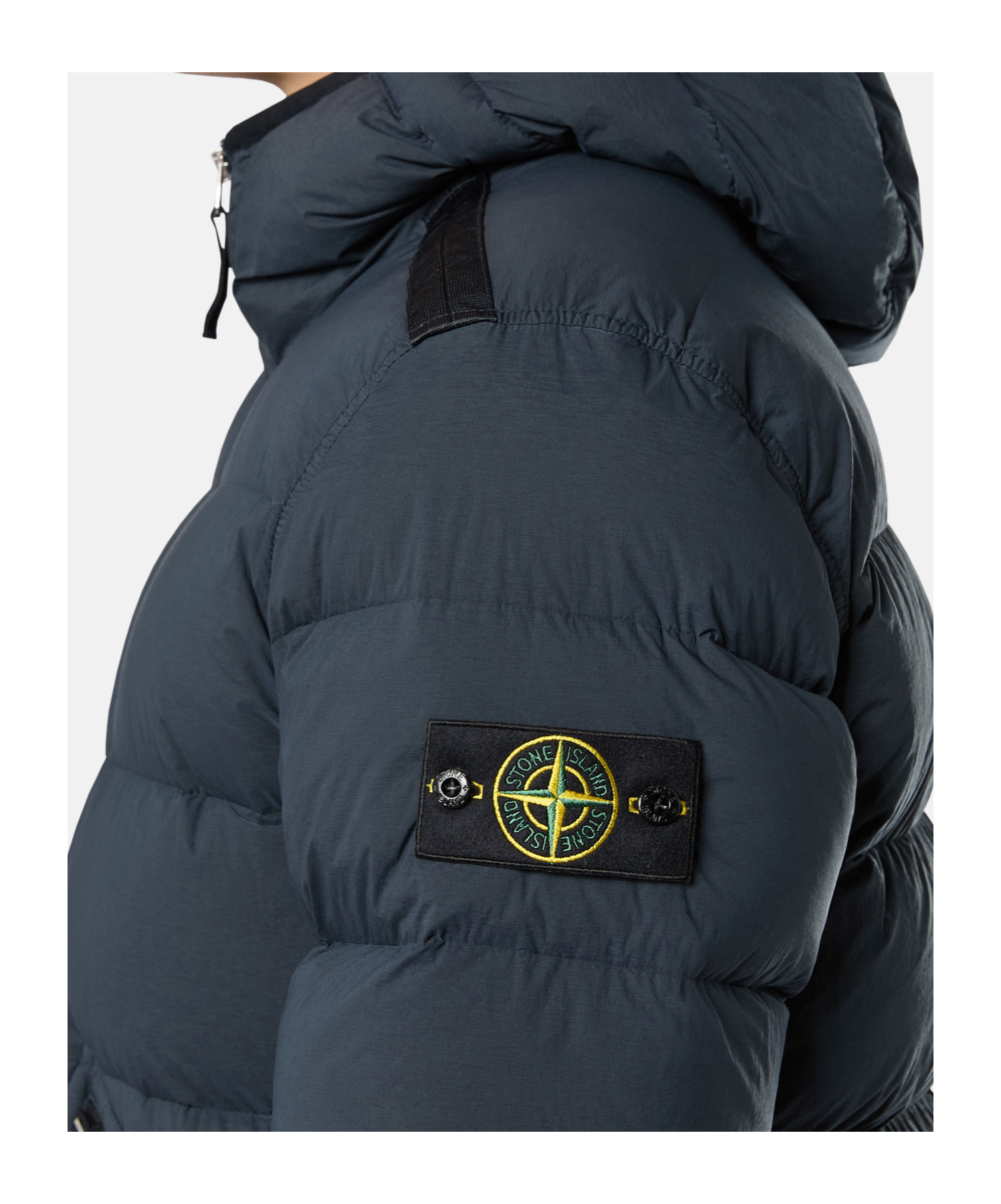 Stone Island Compass-logo Hooded Jacket In Blue