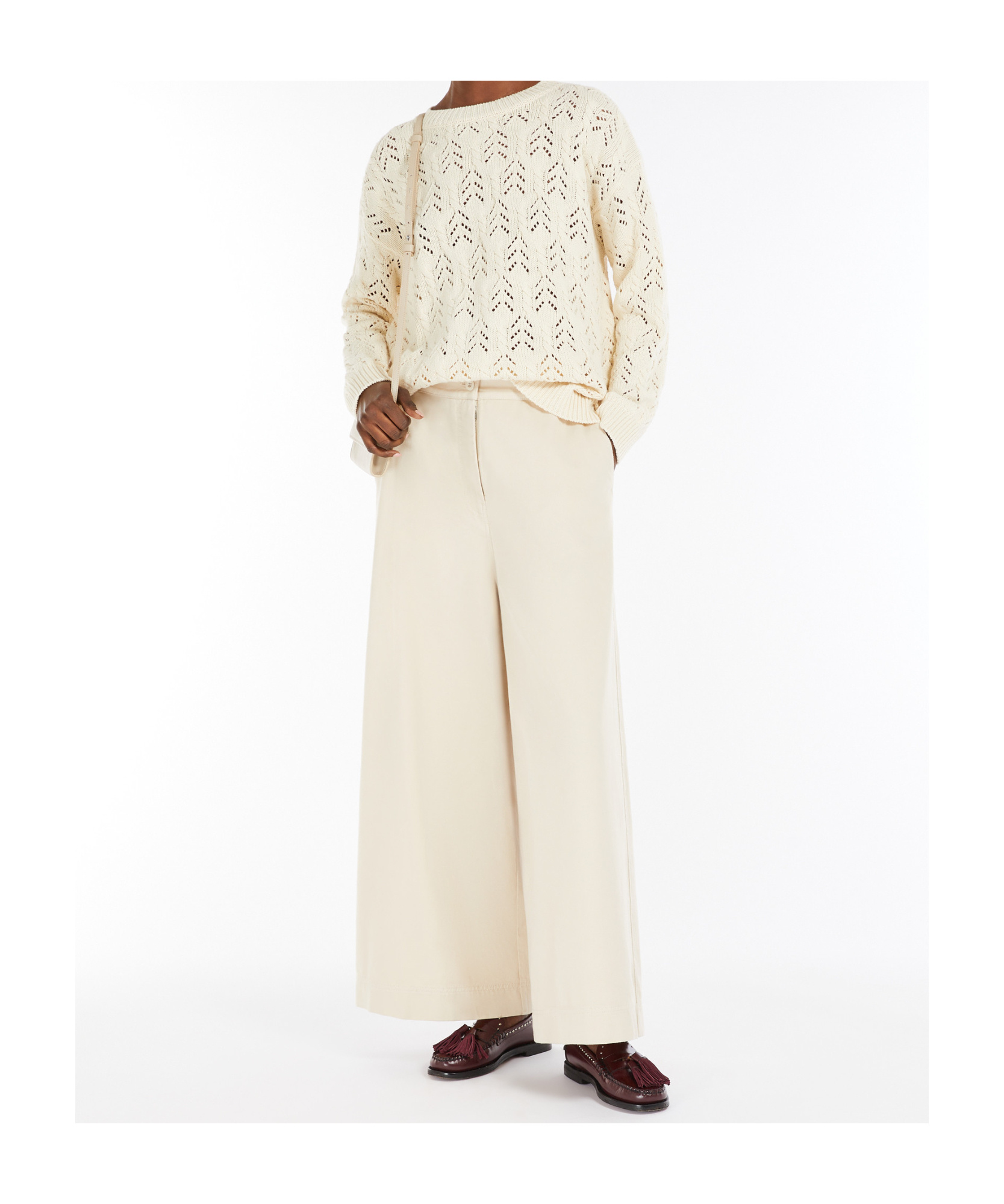 Weekend Max Mara Teramo Cotton Blend Sweater In White