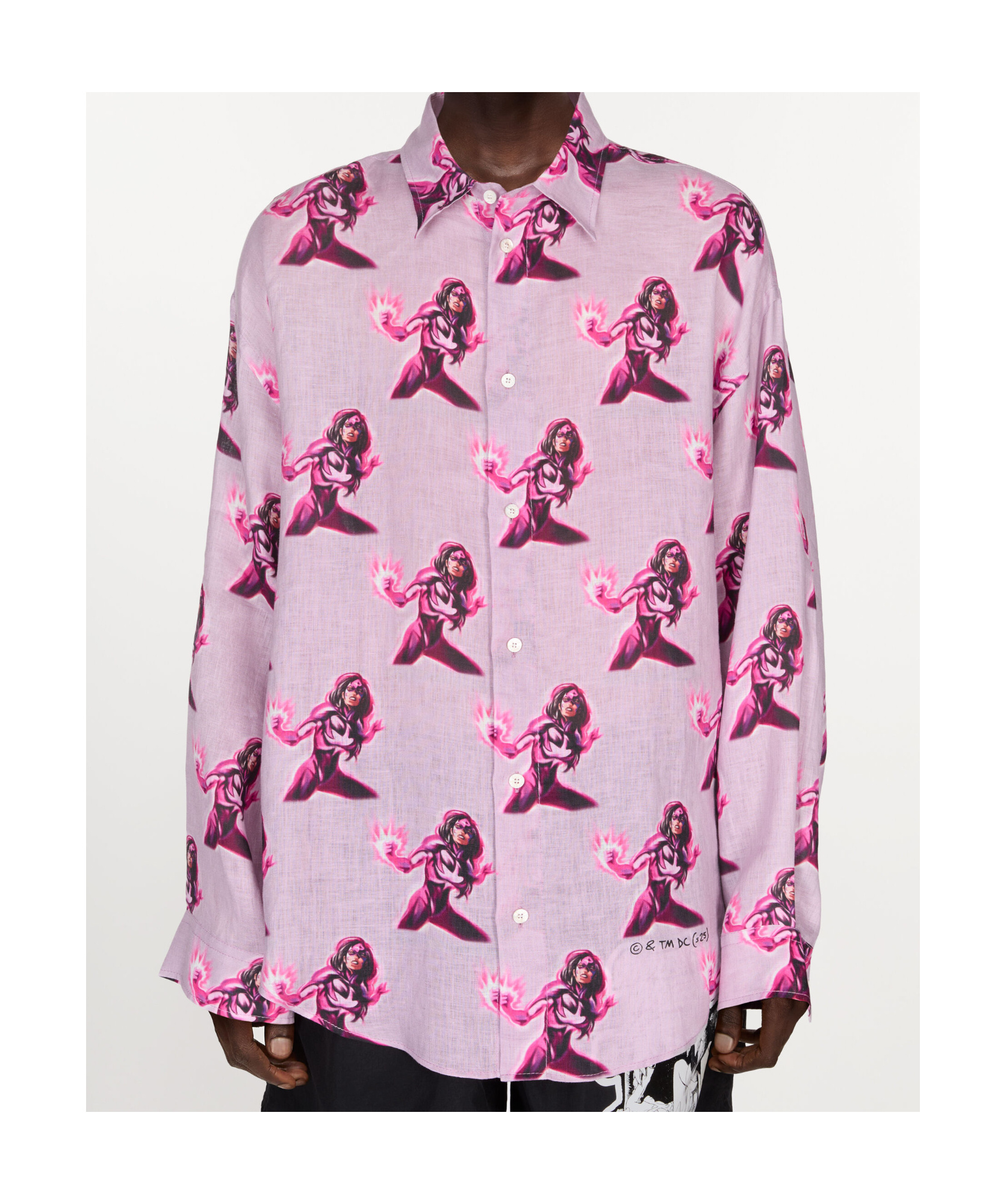 Acne Studios Printed Button-up Shirt In Pink