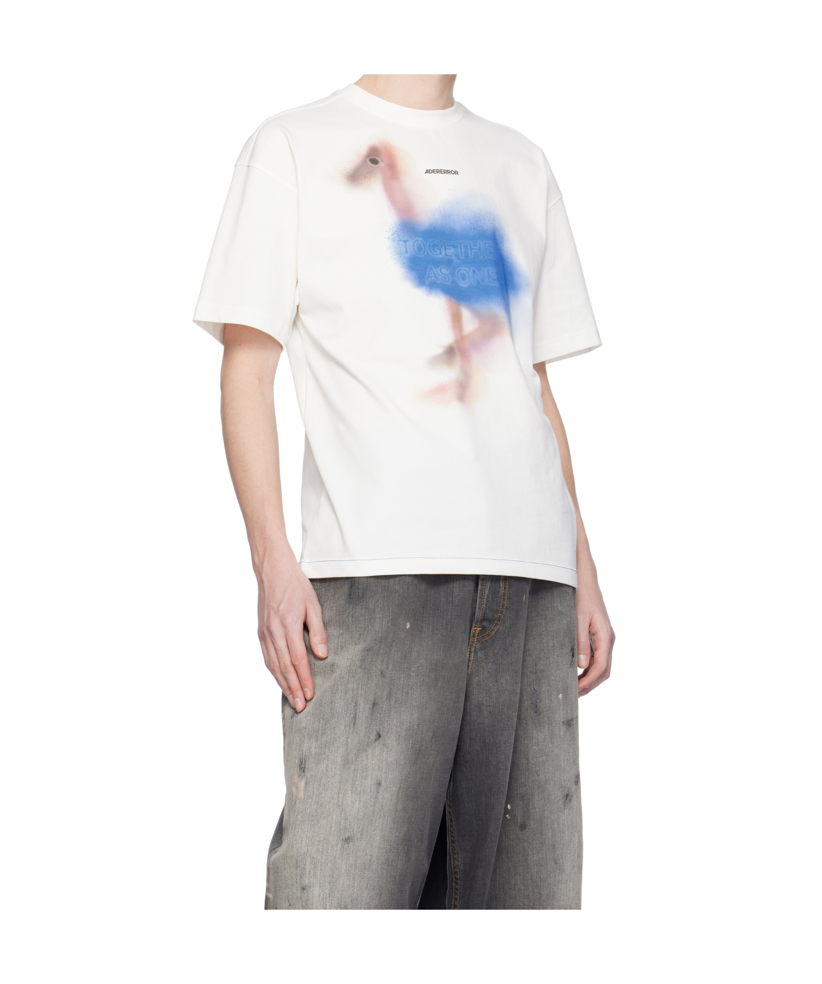 Ader Error Crew Neck Long Sleeve T-shirt In White