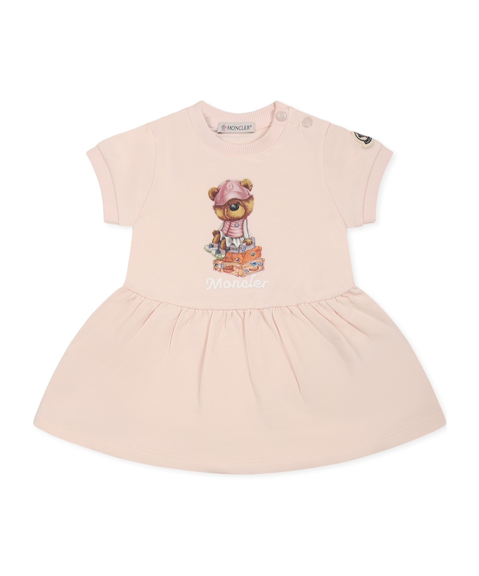 Moncler Short Sleeve Dress In Pink