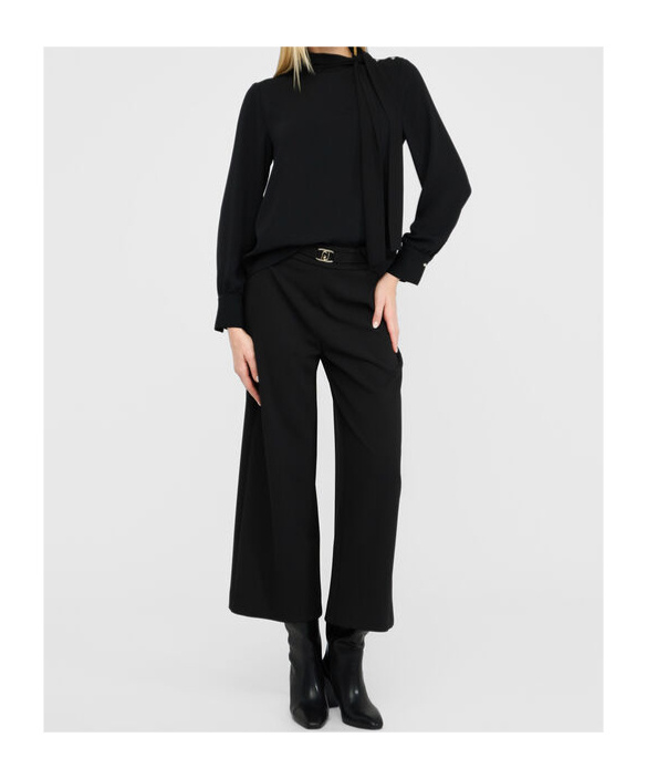 Liu •jo High-neck Button-detail Blouse In Black