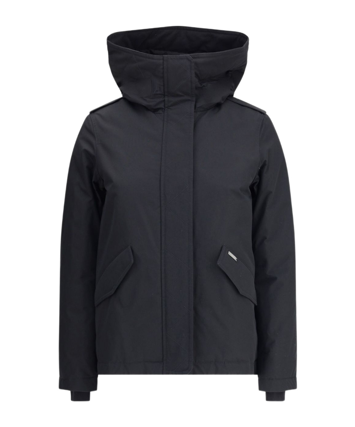 Woolrich Military Inspired Hooded Jacket In Black
