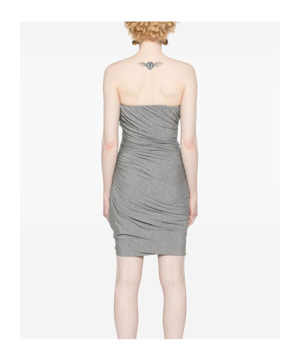 Attico Draped Bustier Mini Dress In Gray