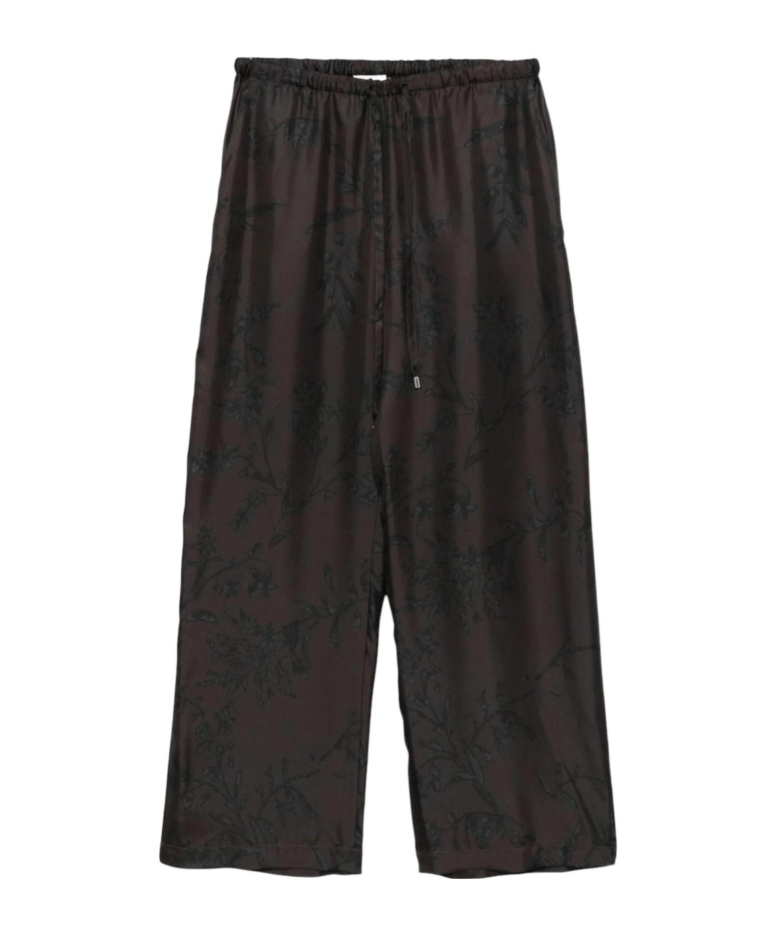 Alysi Floral-pattern Drawstring Trousers In Black