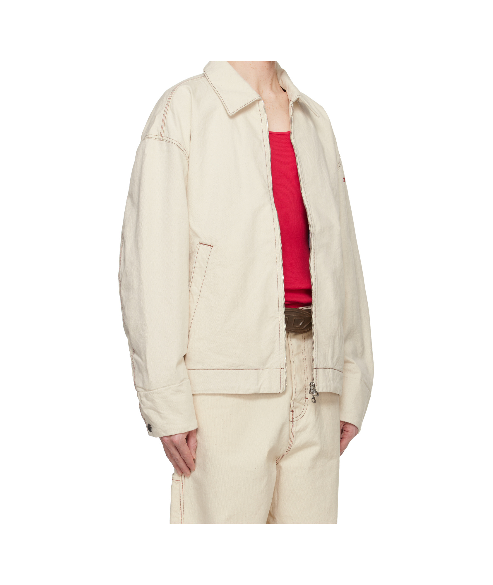 Diesel D-stack-s Denim Jacket In Nude