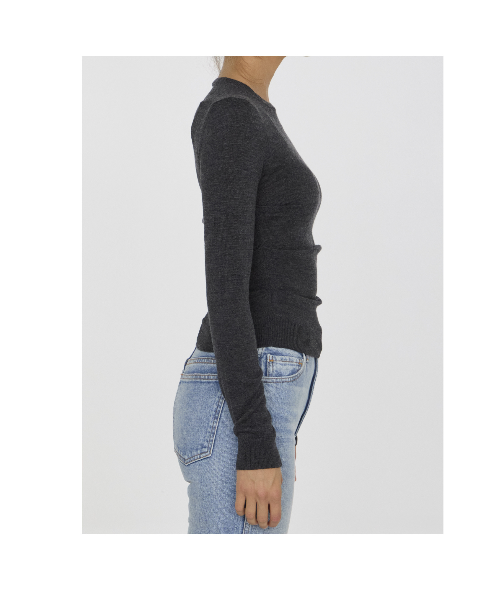 Loewe Draped Sweater In Cashmere And Silk In Black