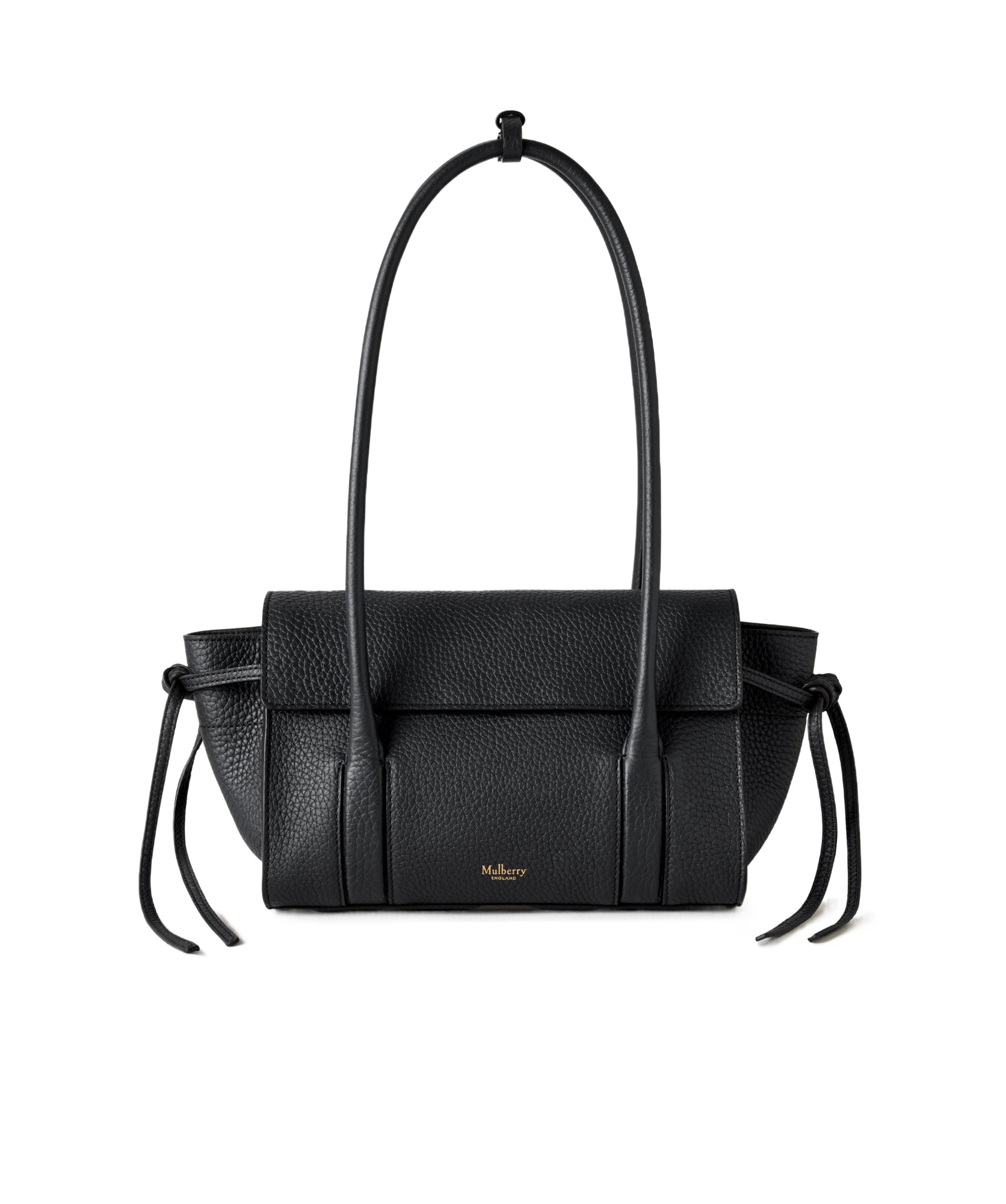 Mulberry 'small Bayswater' Black Shoulder Bag With Laminated Logo