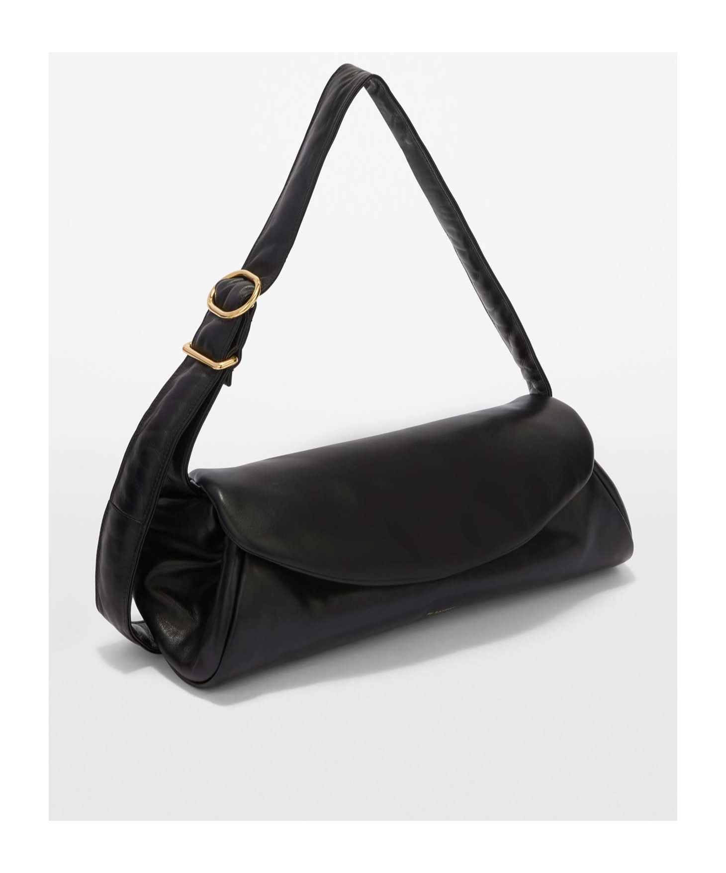 Jil Sander Small Cannolo Padded Shoulder Bag In Black
