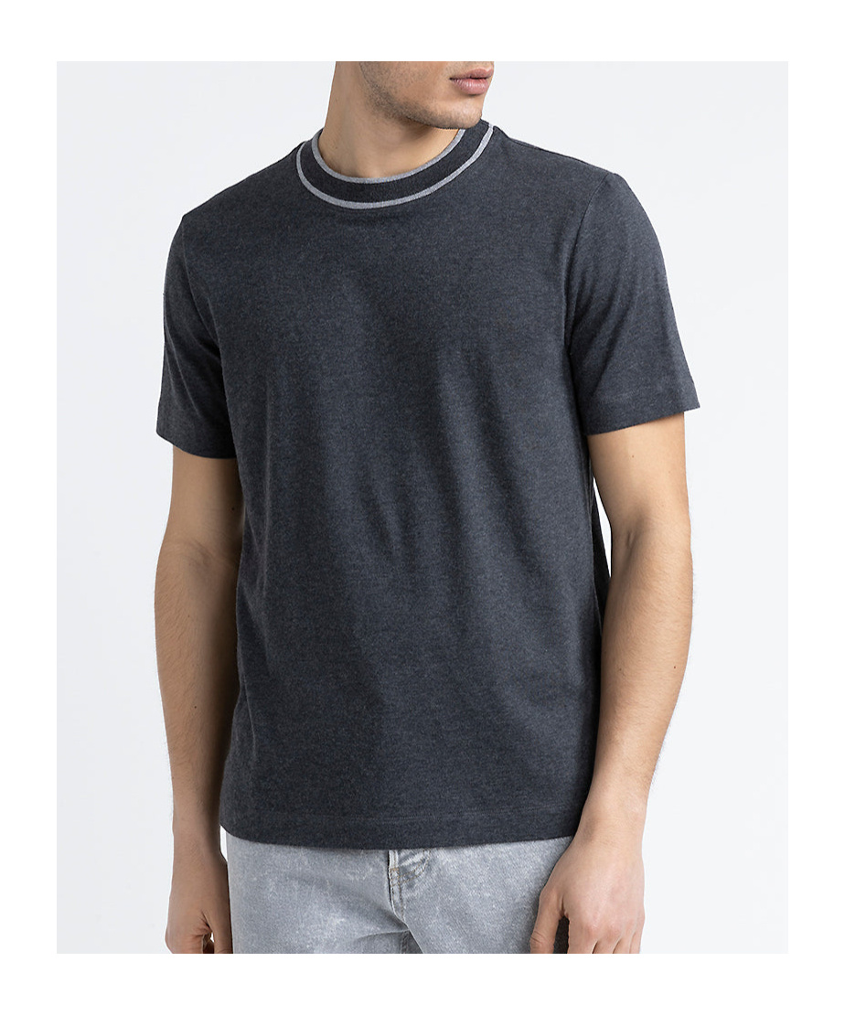 PESERICO CONTRASTING-COLLAR T-SHIRT