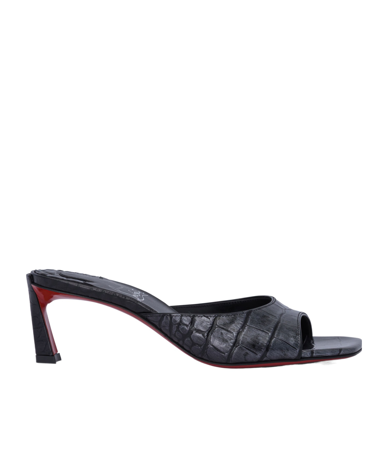 Christian Louboutin Leather Heeled Mules In Black