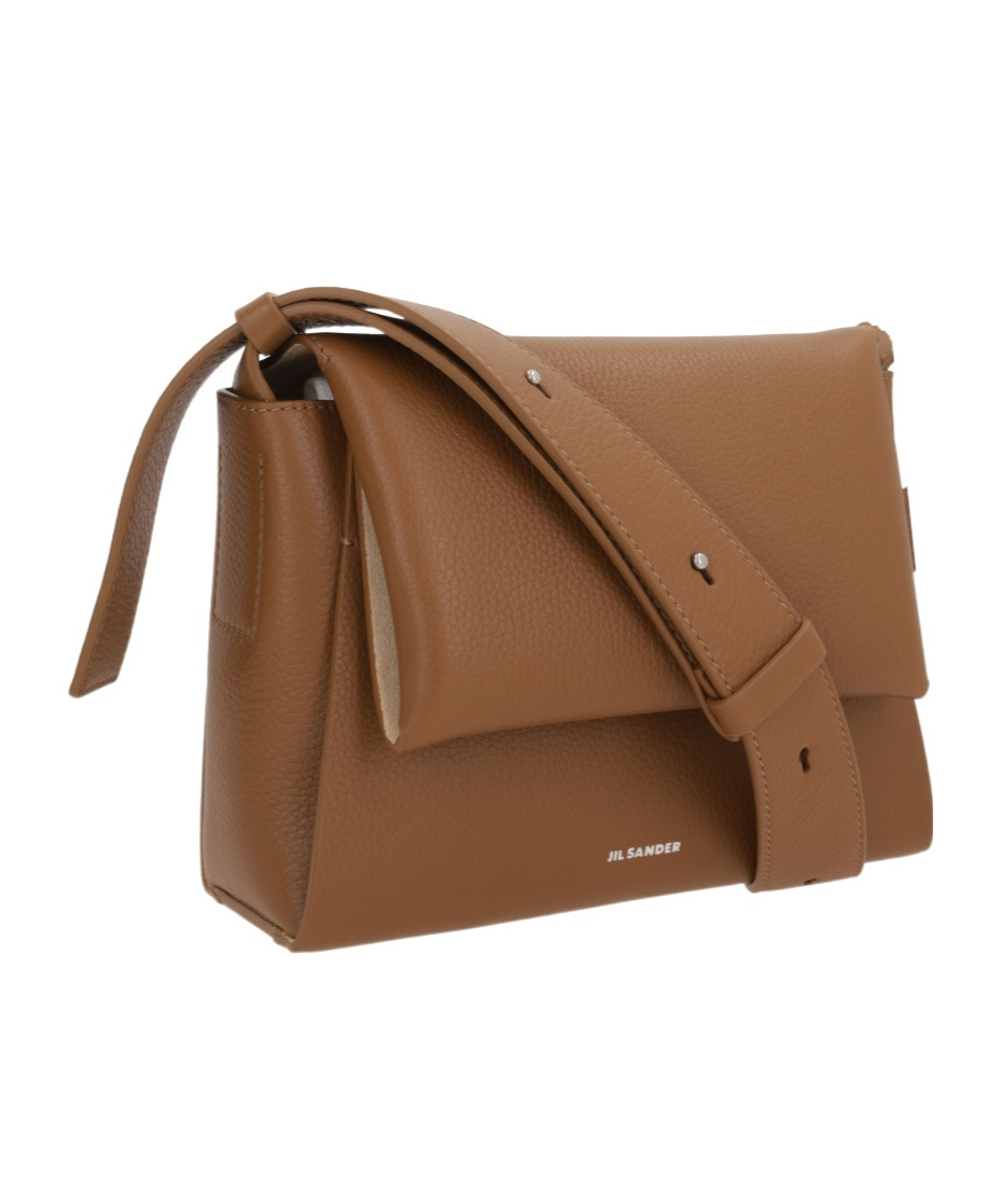 Jil Sander Messenger Brown Leather Crossbody Bag In Brown