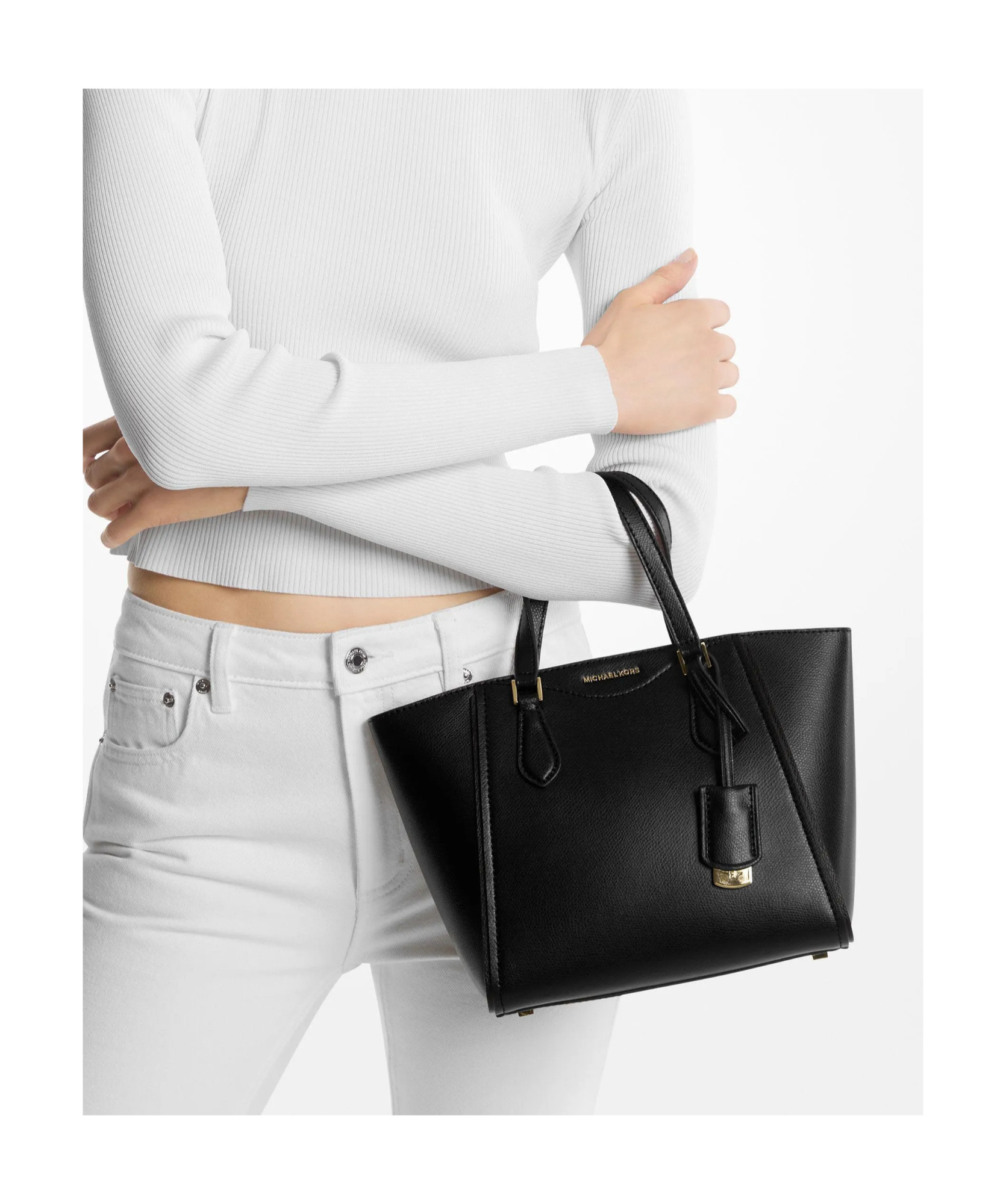 Michael Kors Taryn Small Convertible Crossbody Tote In Black