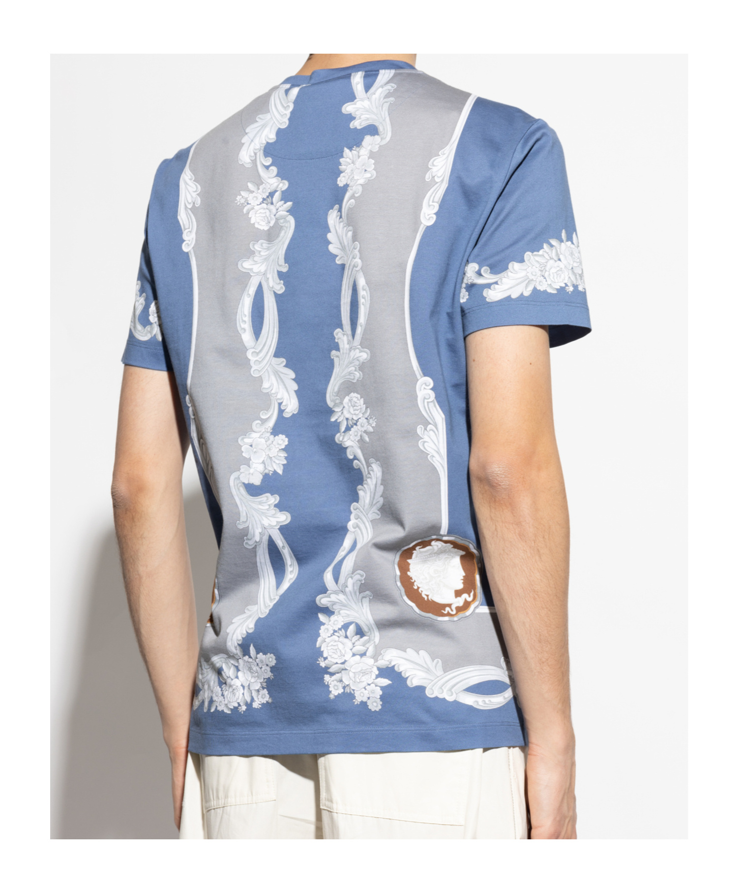 Versace Short Sleeve T-shirt In Blue