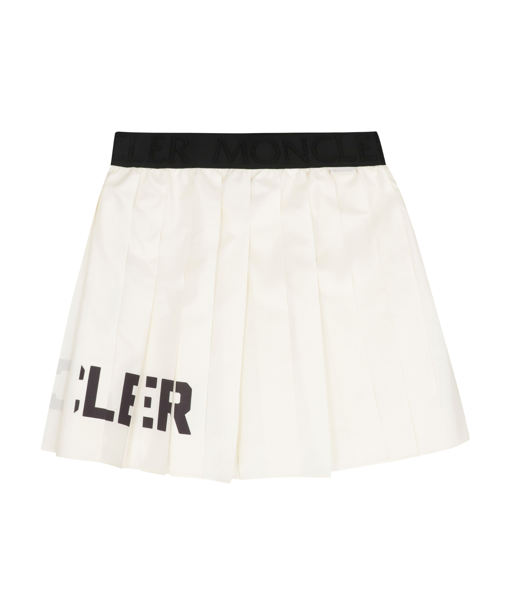 Moncler Logo Print Pleated Mini Skirt In White