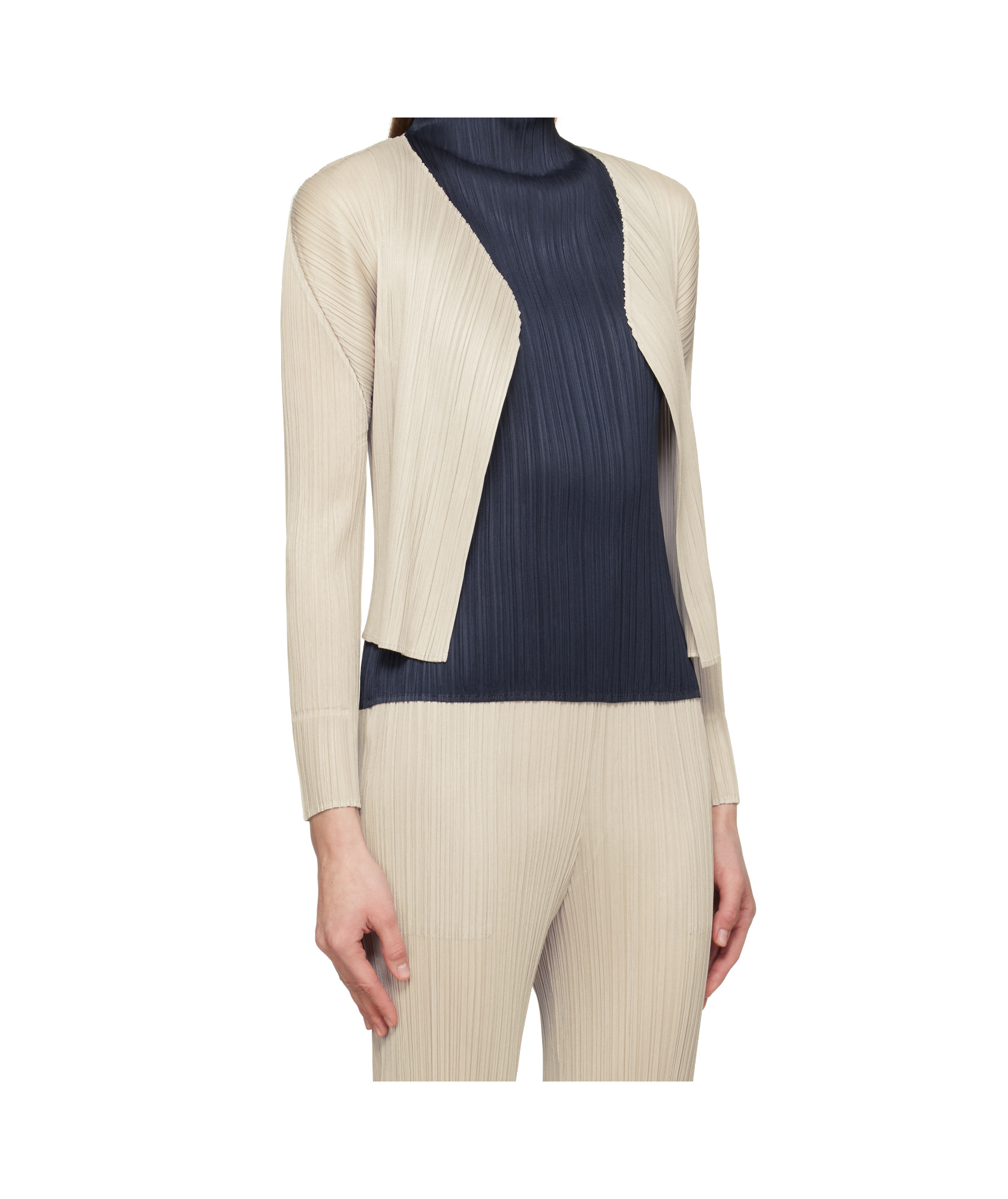Issey Miyake Long-sleeved Cardigan In Nude
