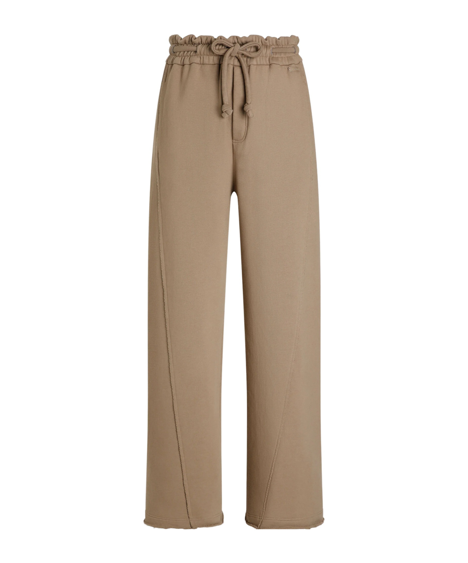 Dolce & Gabbana Drawstring Frayed-edge Track Pants In Brown