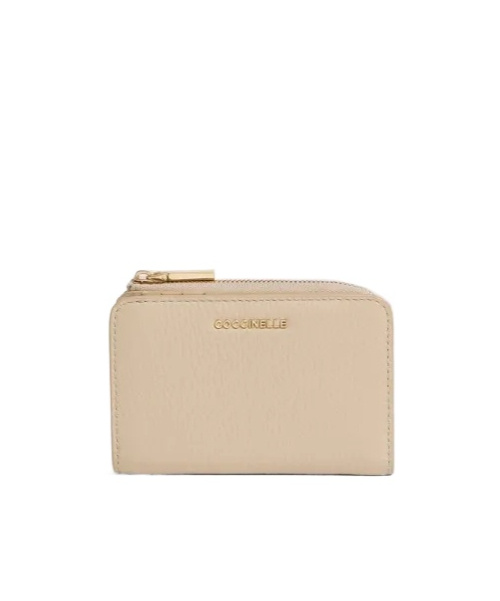 Coccinelle Logo Lettering Zipped Wallet In Brown