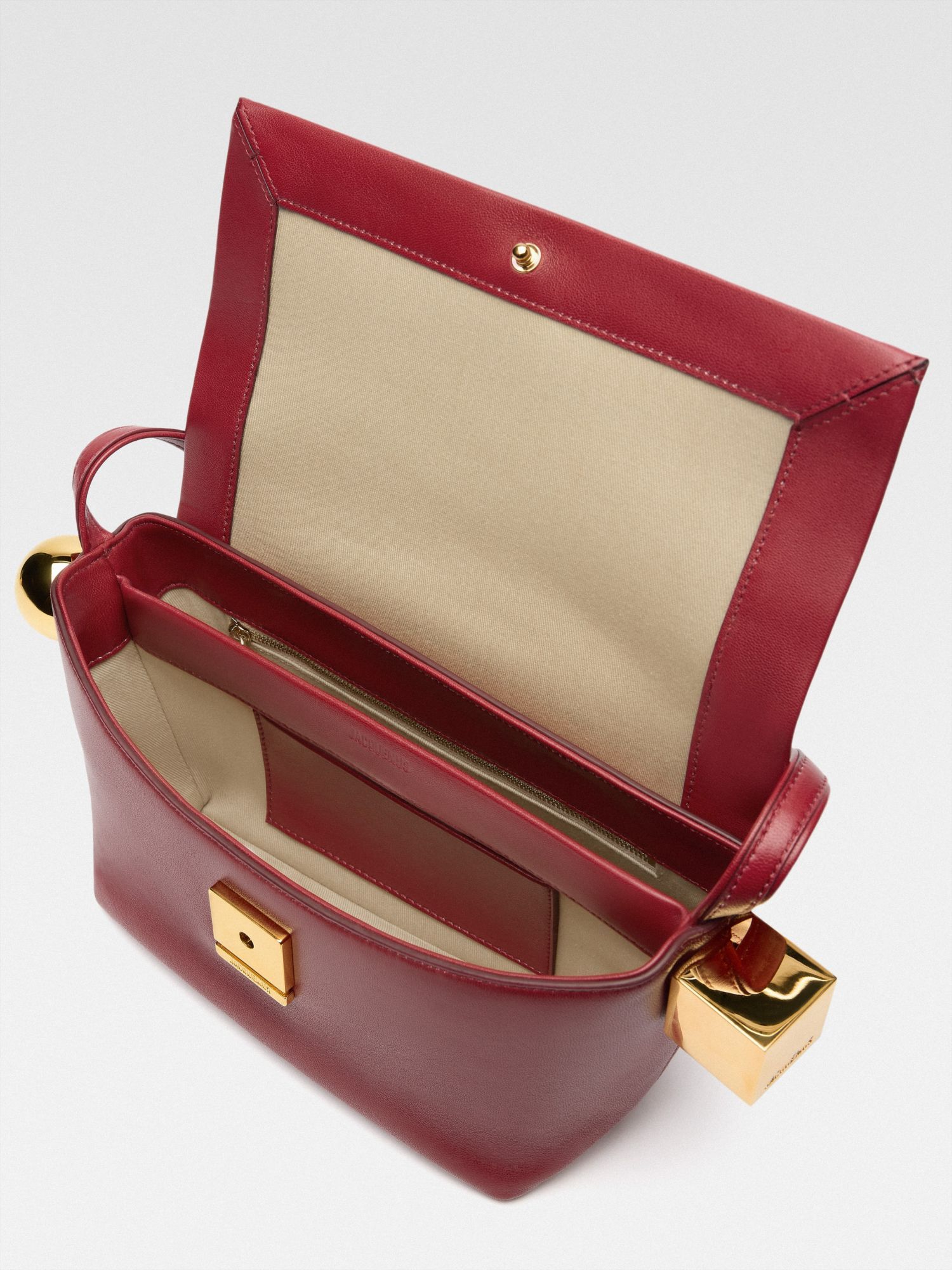Jacquemus Le Rond Carré Logo Detailed Shoulder Bag In Red