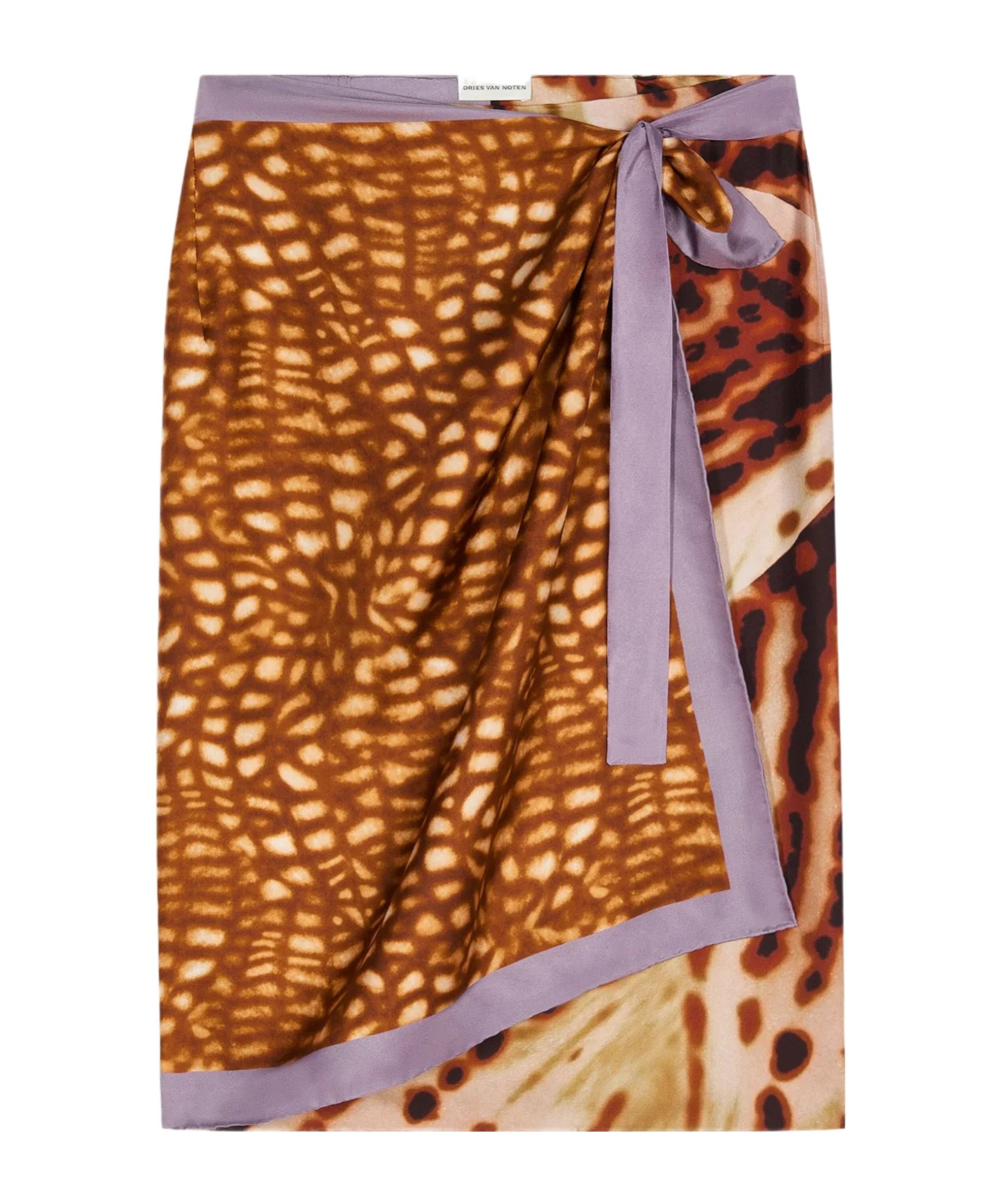 Dries Van Noten Silk Beach Cover-up In Brown