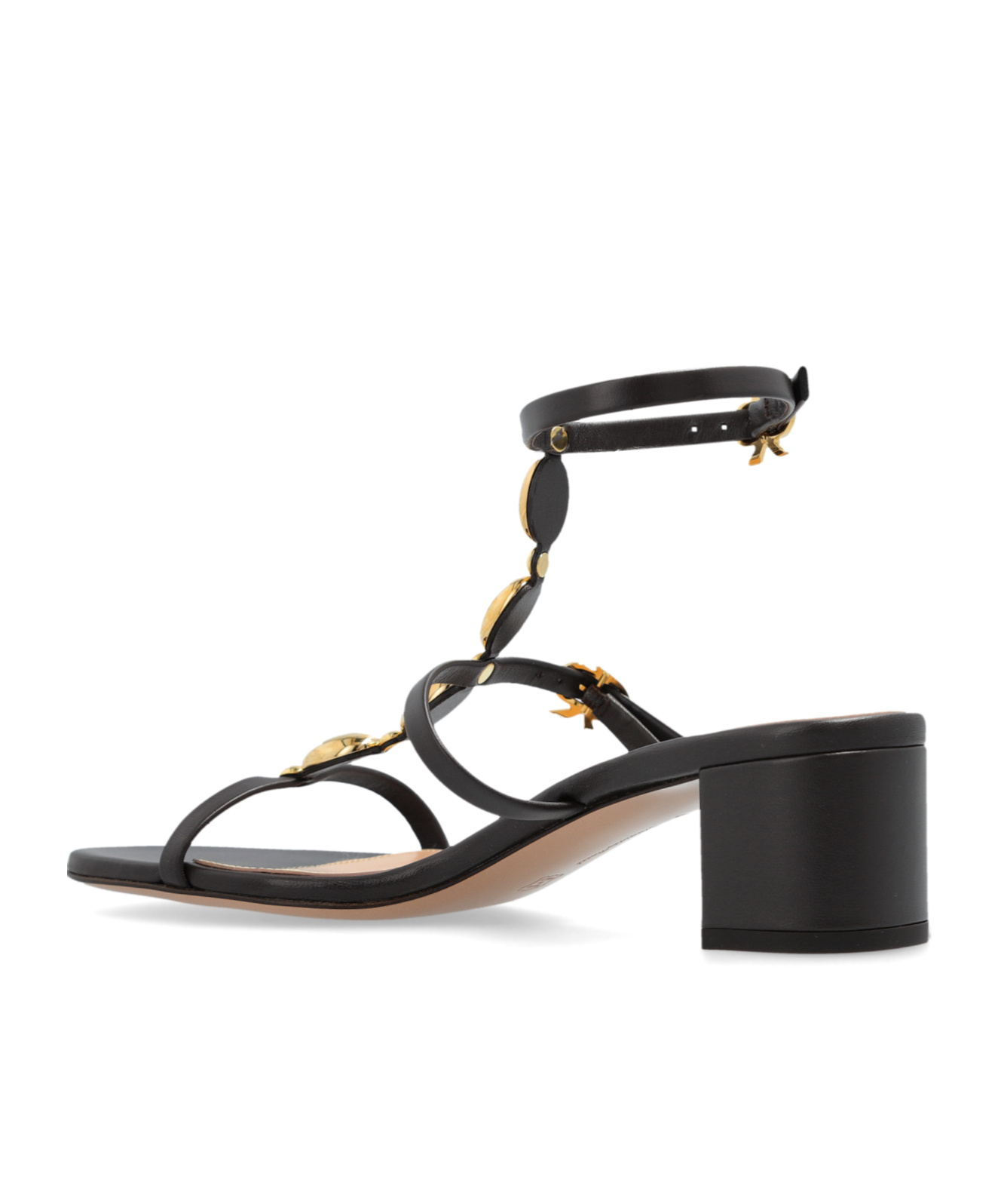 Gianvito Rossi Shanti Beaded T-strap Leather Sandals In Black