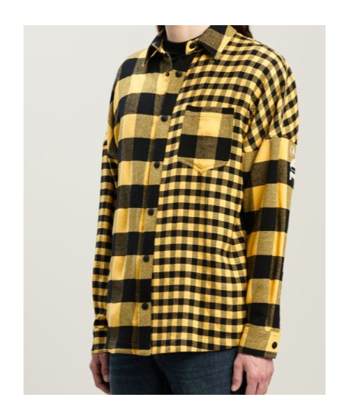 Palm Angels Tweed Checked Jacket In Yellow