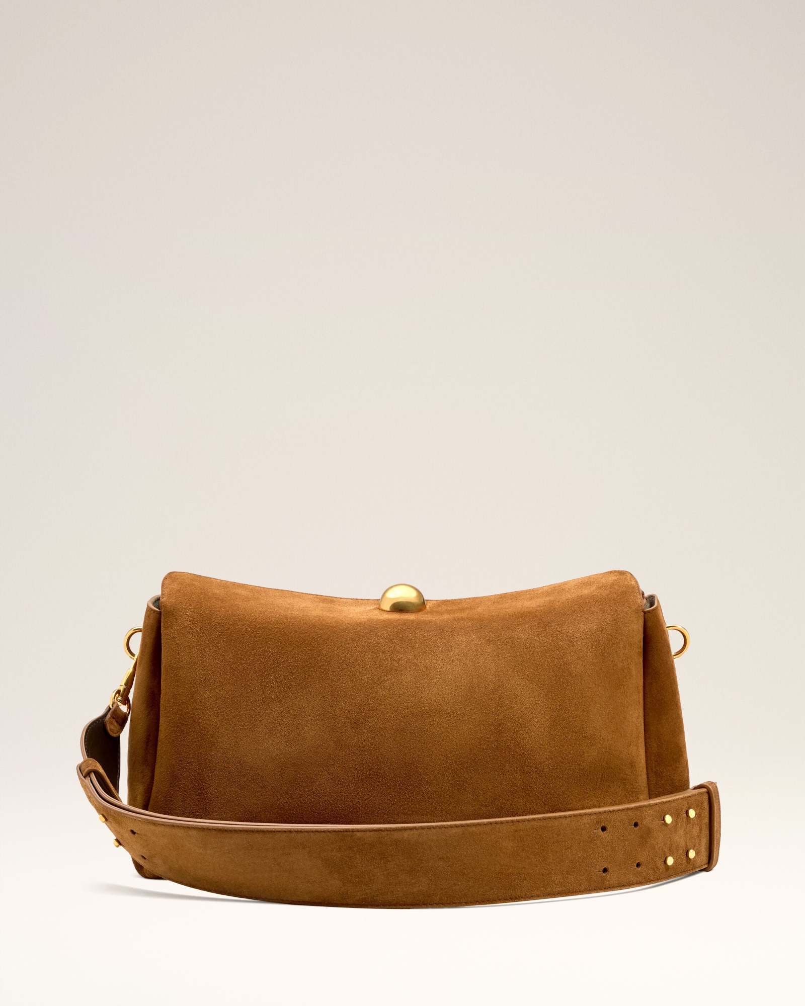 Ami Alexandre Mattiussi Brown Suede Leather Carrousel Medium Bag Brown In Brown