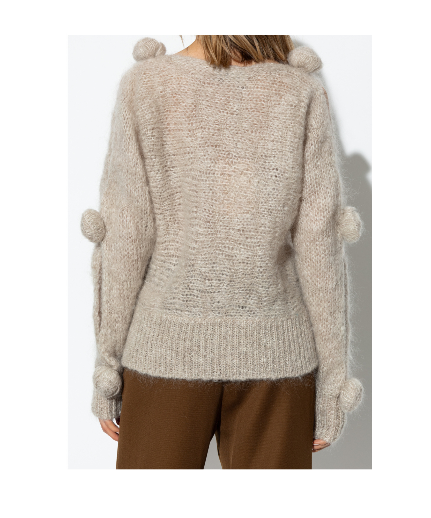 Blumarine Sand Mohair Blend Sweater In Nude