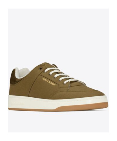 Saint Laurent Sneakers Sl/61 In Gabardine Verde Militare Uomo In Green