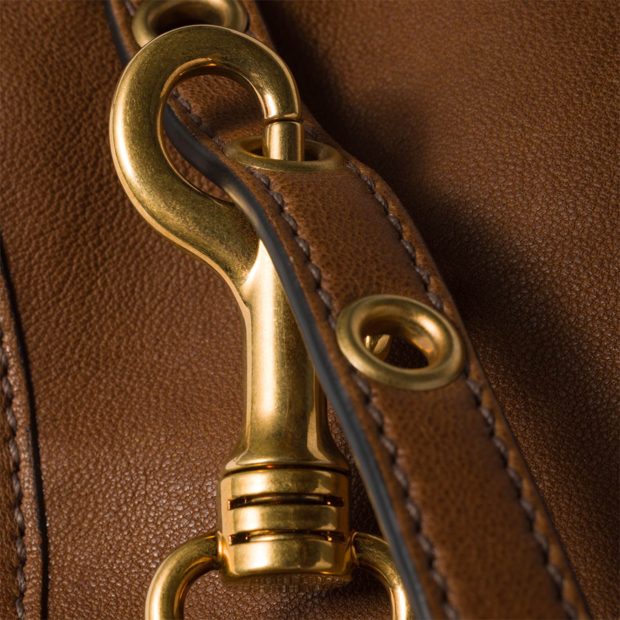 Miu Miu Leather Strap Pouch In Brown