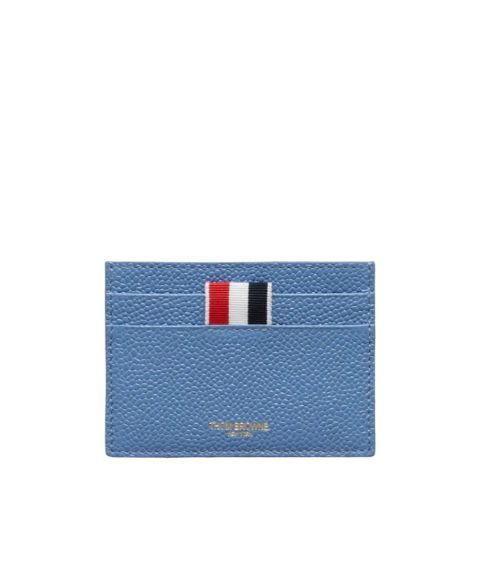 THOM BROWNE 4-BAR ROSE-EMBROIDERED LEATHER CARDHOLDER