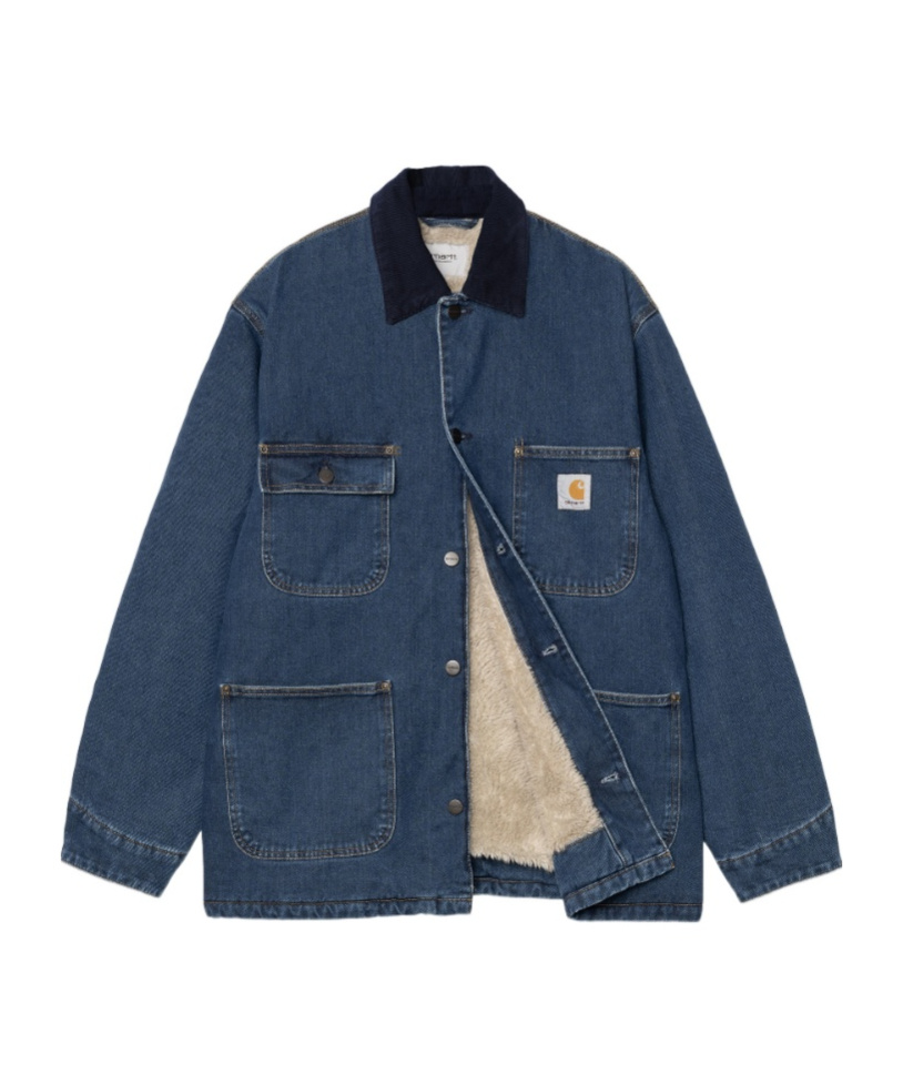 Carhartt Og Chore Corduroy-collar Denim Jacket In Blue
