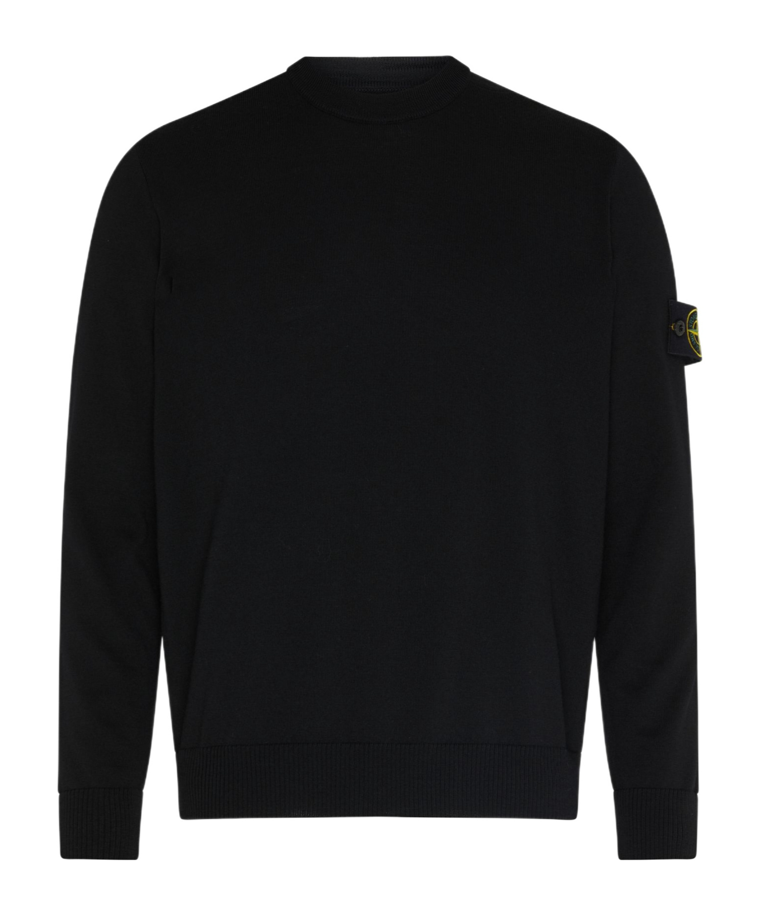 Shop Stone Island Logo Sticker Sweater In Black