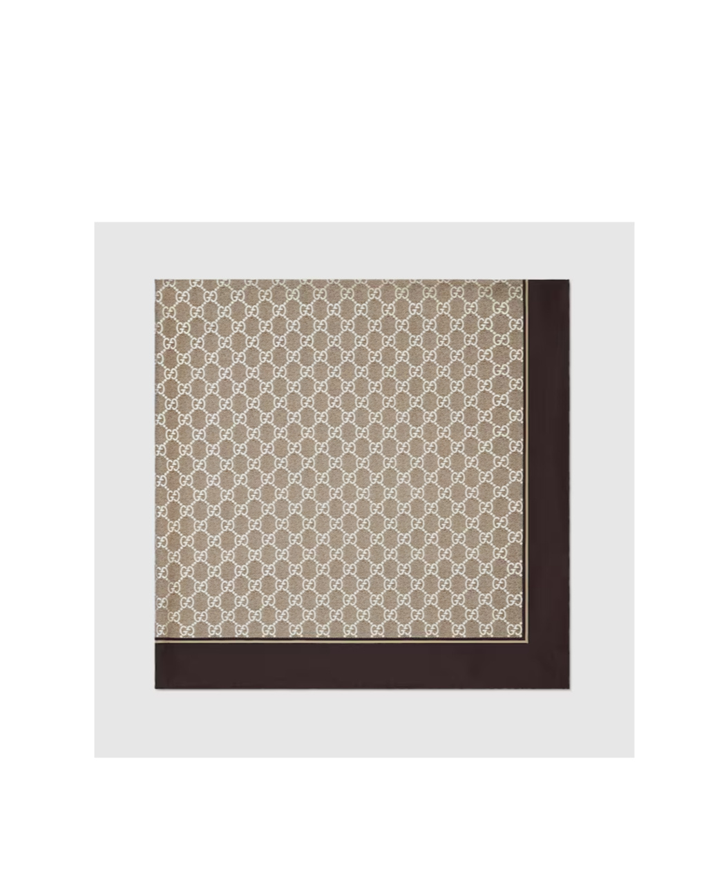Gucci Hand-stitched Silk Square Contrast Border In Nude