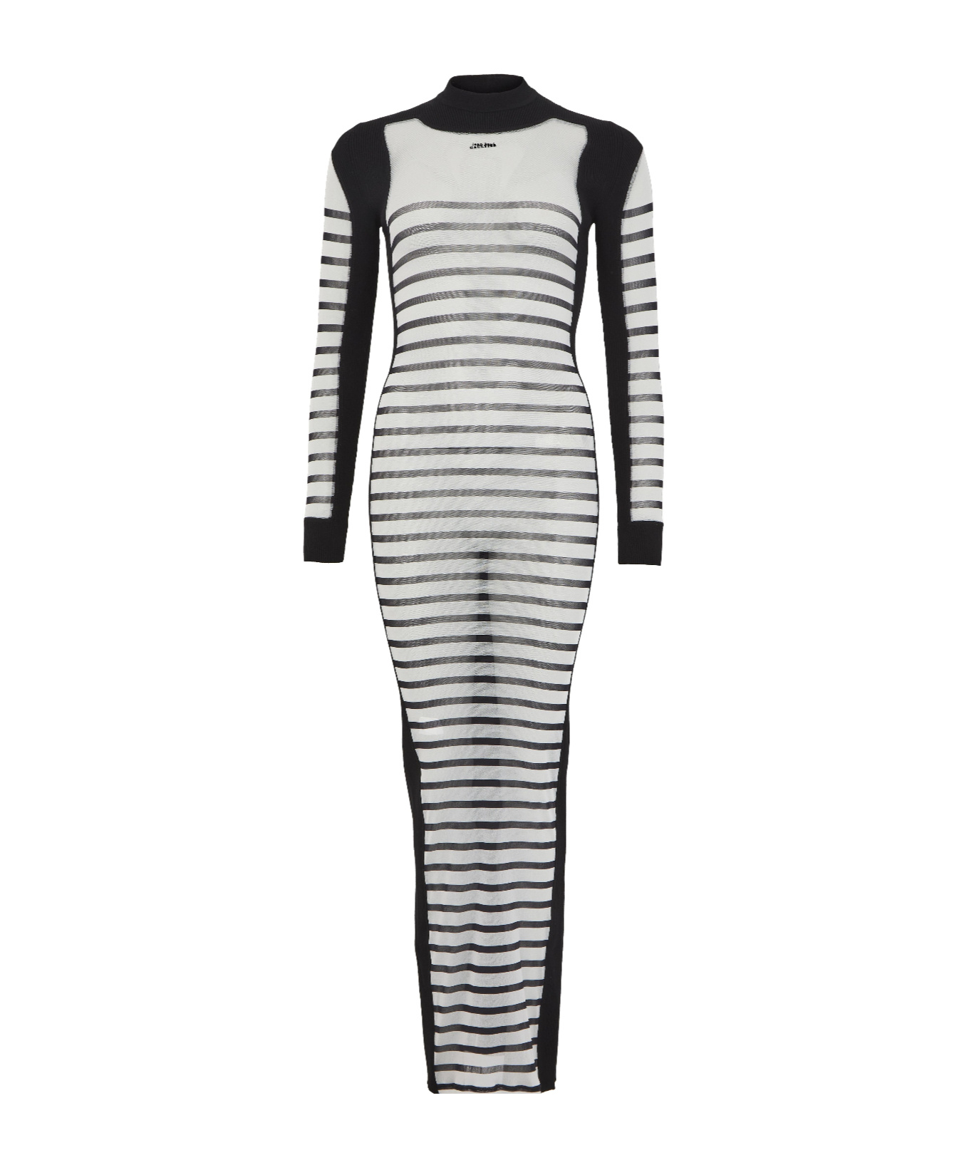 Jean Paul Gaultier Striped Dress Featuring Contrast Panels In White