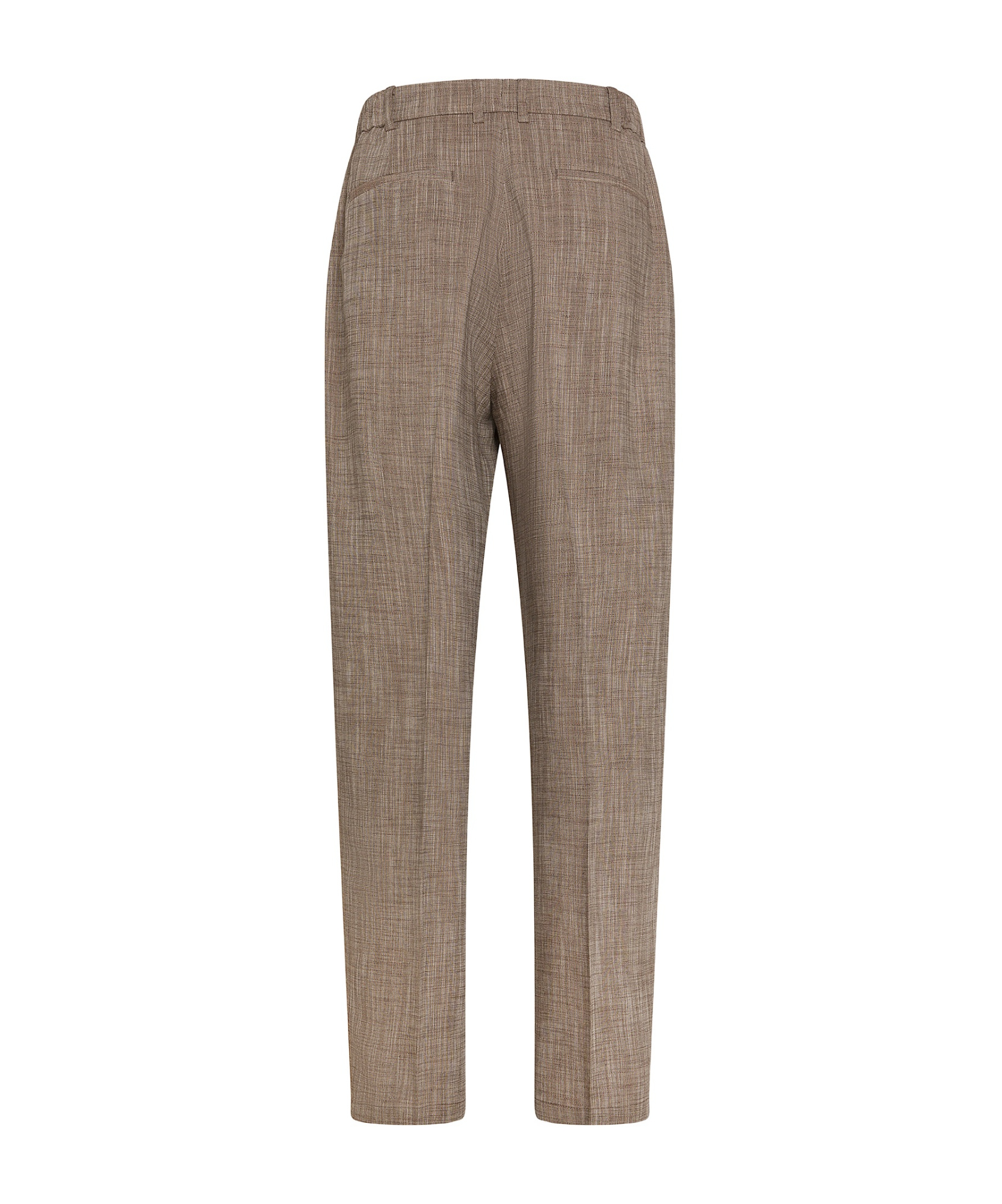 Seventy Long Double Pleated Trousers In Slub Linen Blend