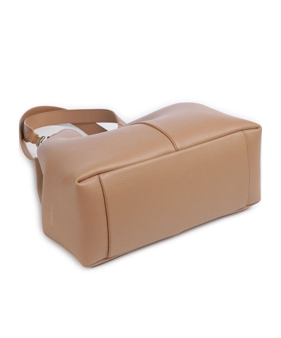 Shop Coccinelle Leather Shoulder Bag In Nude
