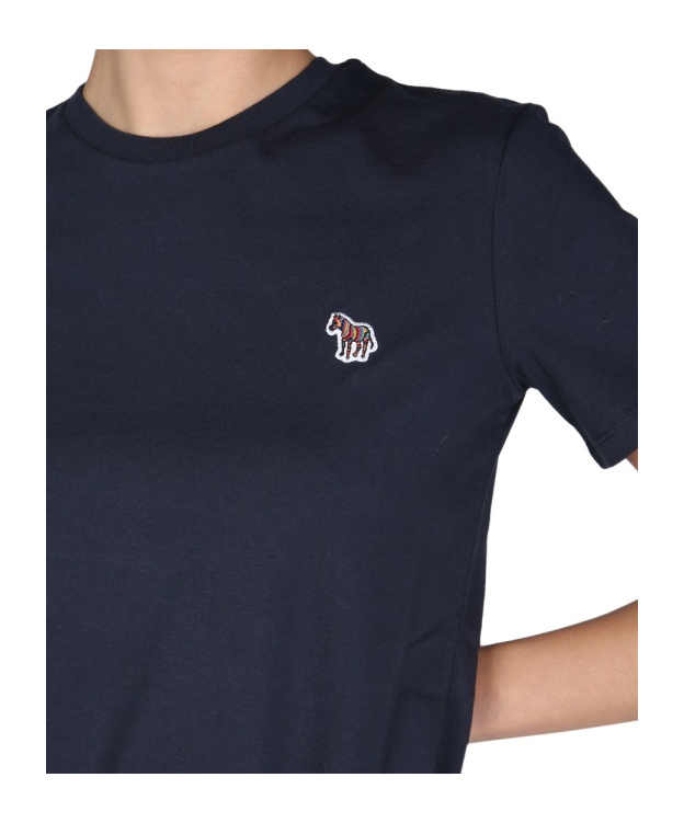 Ps By Paul Smith Ps Paul Smith Zebra Patch Crewneck T In Blue